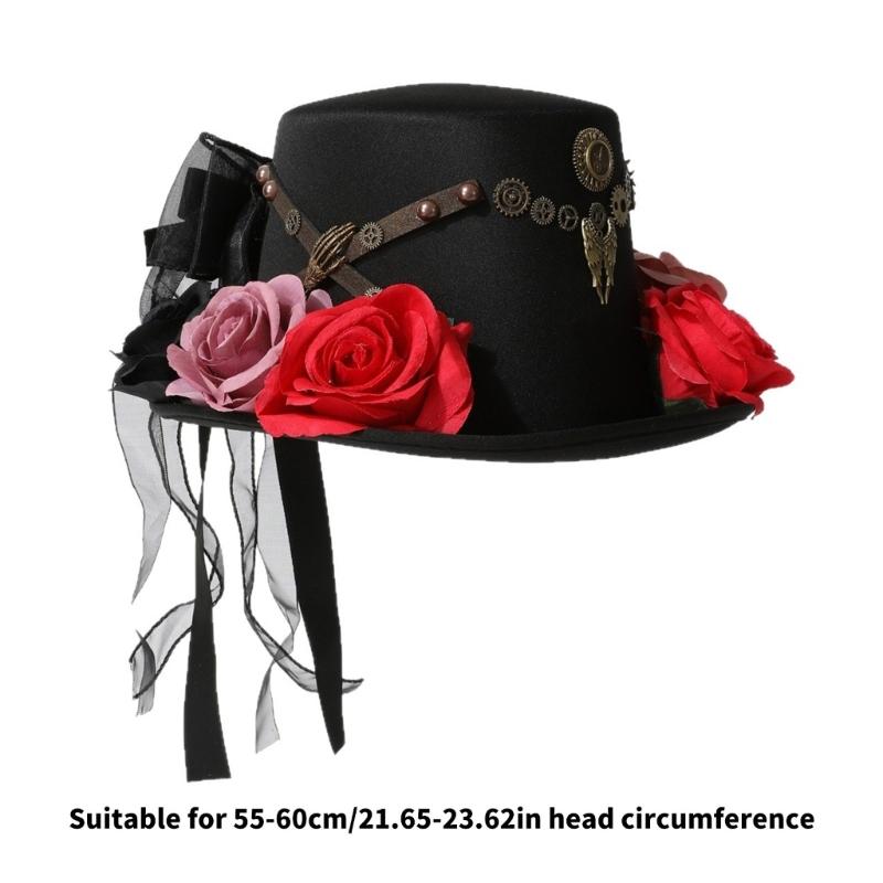 Mini Hat With Gear Accents Costume Accessory For Cosplay Parties