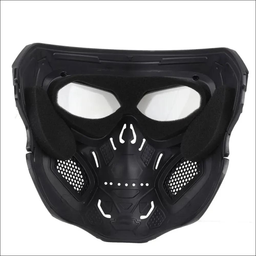 .Skull Mask Motorcycle Mask Bicycle Riding Windproof Full Face Skeleton Protective Mask Colored Goggle Tactical Cycling Bike