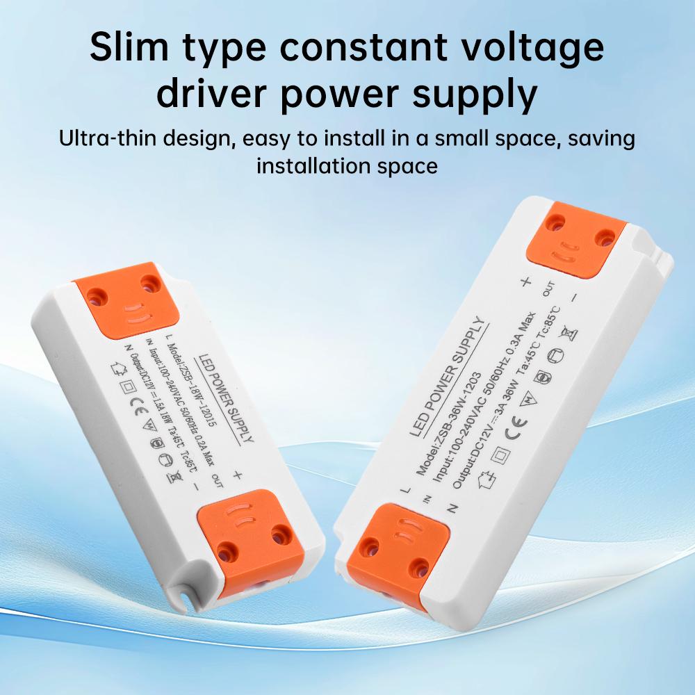 DC 12V Ultra Thin Lighting Transformer LED Constant Voltage Drive Power Supply 12W18W24W36W AC185-260V input