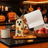 Festive Tabletop Ornament Halloween Wooden Paper Towel Holder, Cute Patchwork Ghost Napkin Stand, Party Supplies Rustic Roll Dispenser for Kitchen