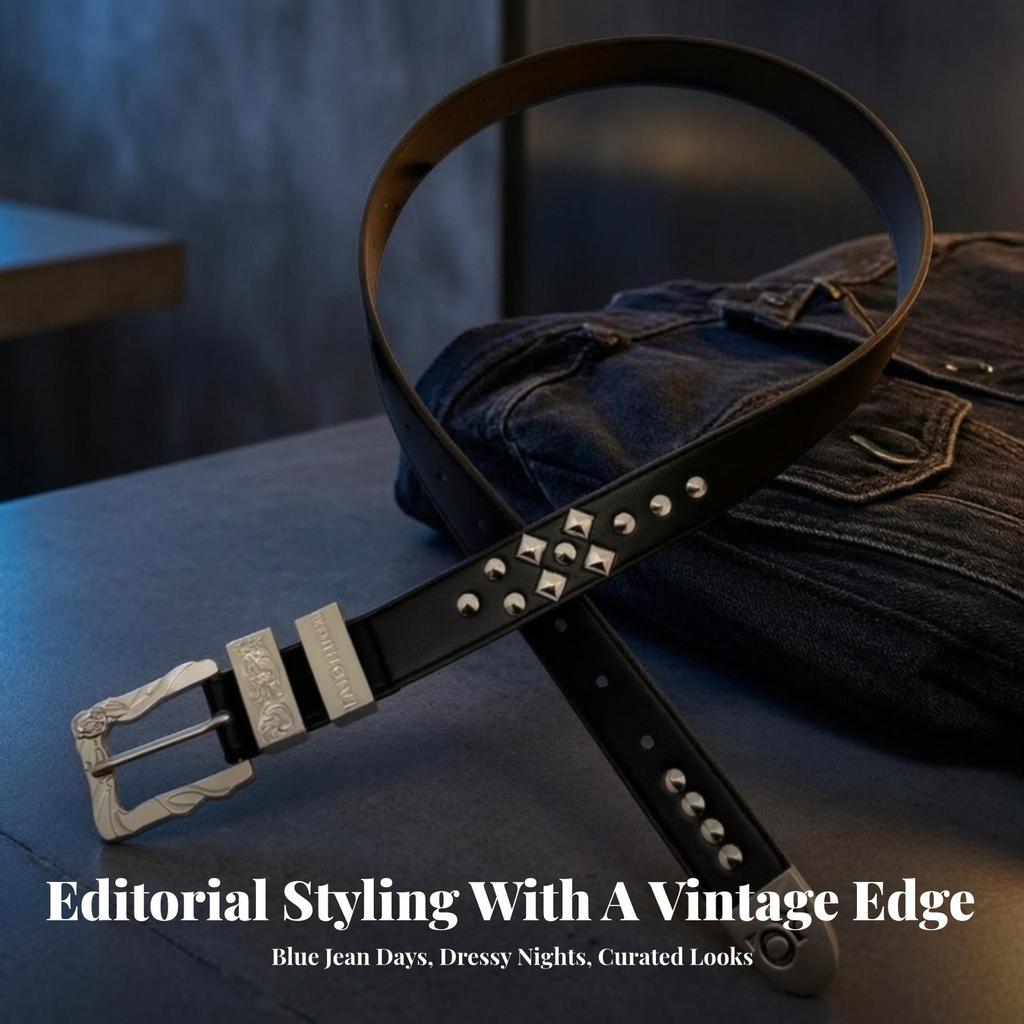 Studded Belt Punk Accessory Streetwear for Jeans