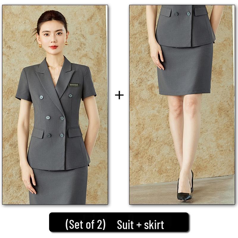 Damen Blaue Anzug-Set: Hochwertige professionelle Kleidung für Herbst/Winter, perfekt für Business, Vorstellungsgespräche und formelle Anlässe.