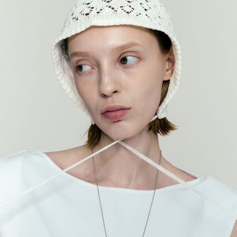 

NORMOR Net Strap Bonnet Hat Ivory Ivory