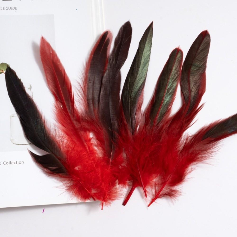 Colorful Rooster Feather Soft Fluffy Plumes Handmade Cock Feather  For Costume Decoration