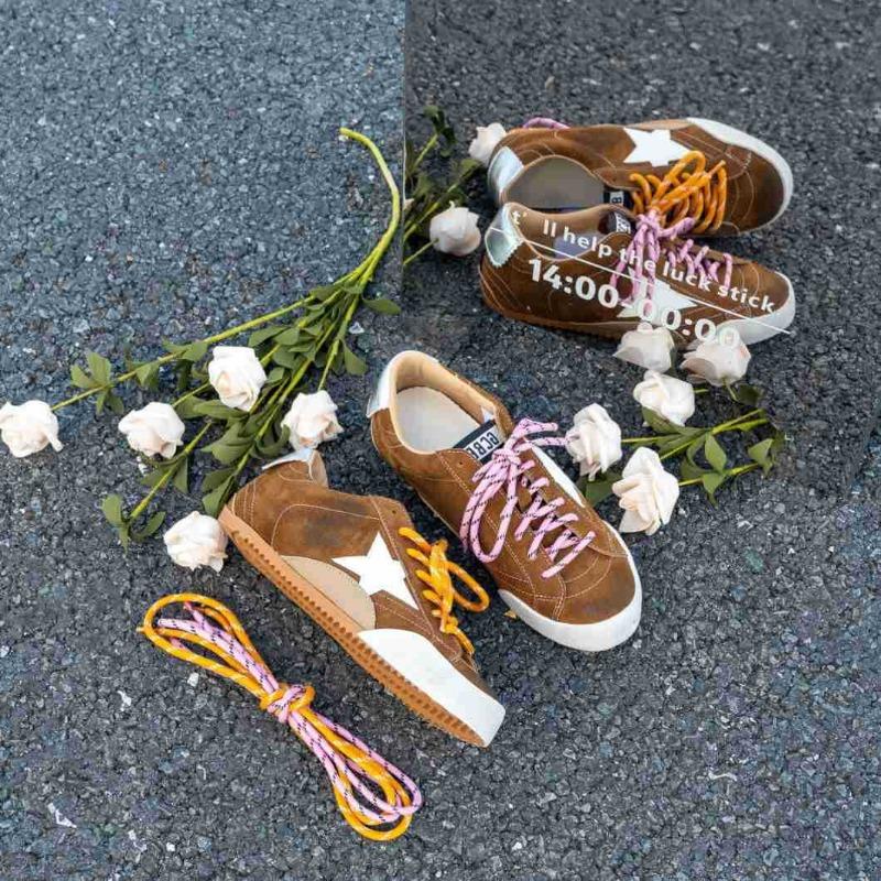 New inner height increase retro old small dirty shoes board shoes women's versatile color matching design casual straps casual shoes