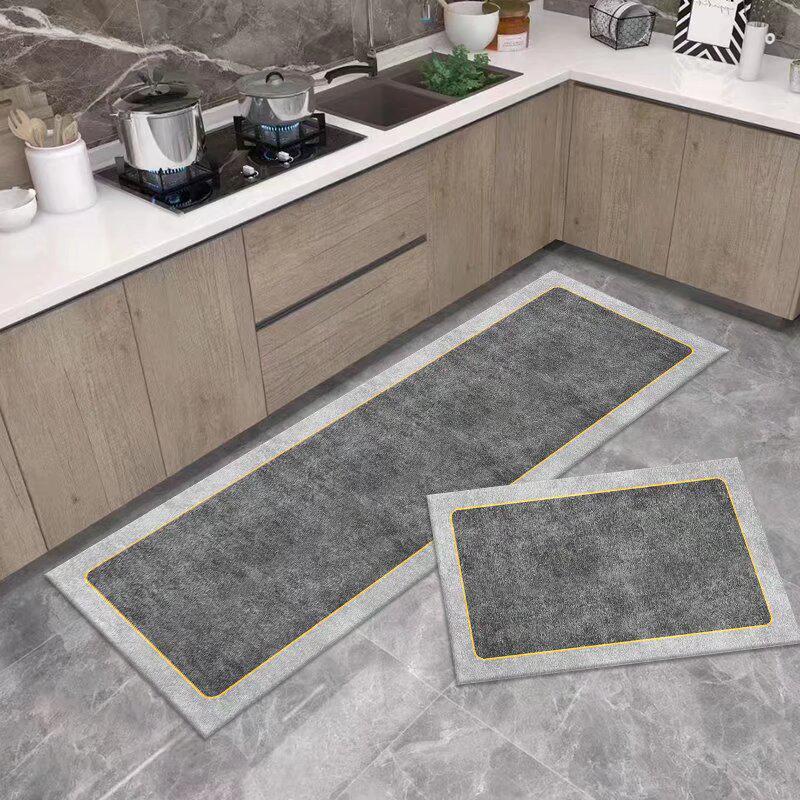 Stylish Non-Slip Kitchen Floor Mats: Dirt-Resistant, Water-Absorbing, Oil-Absorbing, Long Combination Set