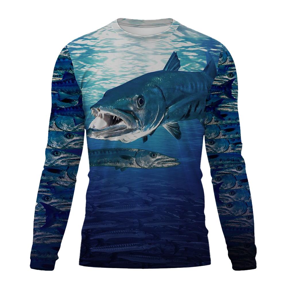 Outdoor Angeln T-Shirt Stil Lässig Digital Fisch 3D Druck T-Shirt Herren T-Shirt Kurz Frühling und Herbst O-Ausschnitt T-Shirt
