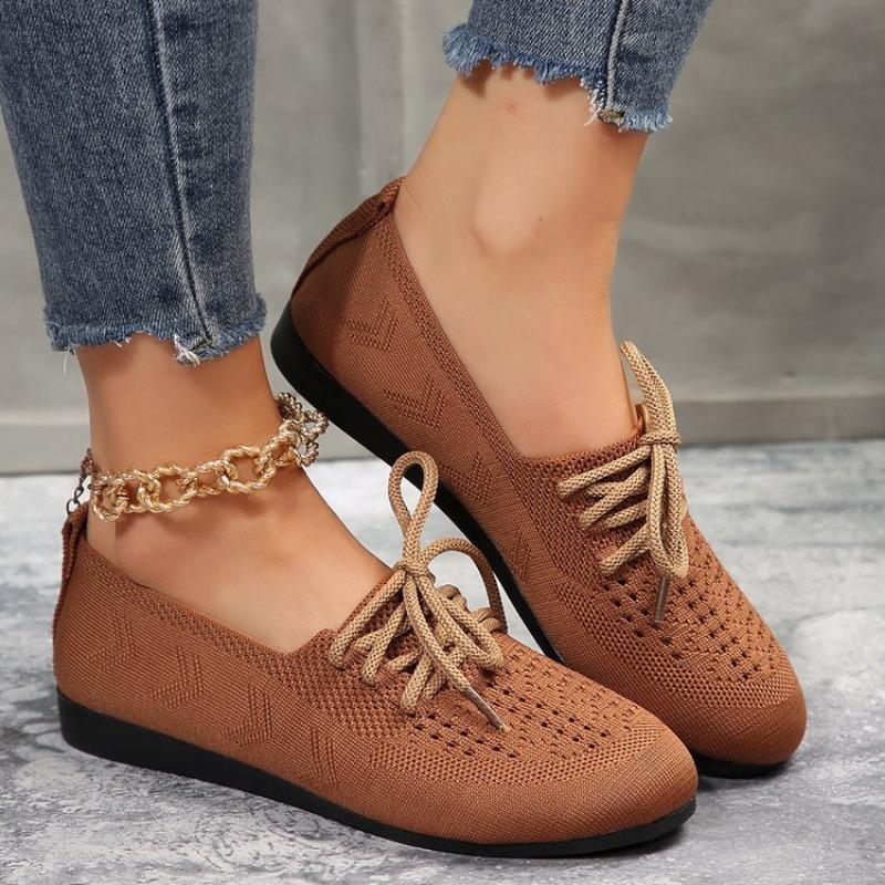Spring new round head flat-soled single shoes women's Doudou shoes lace-up casual shoes