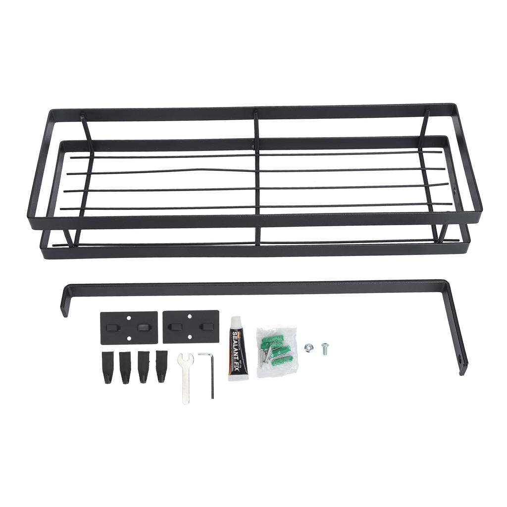 Wall Mounted Spice Rack Organizer Multifunction Metal Wall Spice Rack Hanging Shelf for Kitchen Bathroom