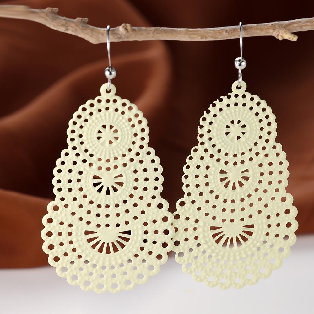 

1 пара полых круглых висячих серег в стиле бохо, серьги-крючки, богемные украшения бежевый
