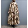 2025 Round Neck Long Sleeve Loose Skirt Women's Big Size Middle Aged Mom Dress
