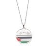 Charm Jewelry, Al-Aqsa Mosque And Palestinian Pendant Necklace For Couples Titanium Steel Necklace