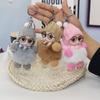 Eye Glass Doll Pompom Keychain Hanging Pendant Fluffy Doll Keychain Fur Ball Keyring  Jewelry Gift