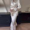 Autumn 2024 Women's French Solid Color Elegant Two-Piece Long Skirt