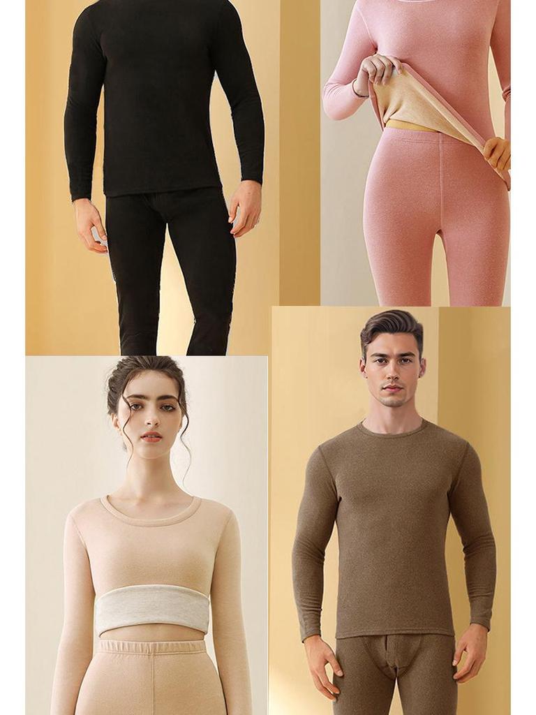 2025 Cashmere Silk Warm Underwear Set: Men's & Women's Autumn/Winter Wool Base Layer