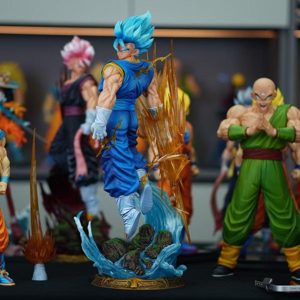 40cm/15.75inch Drogan Boll Z Vegetto Figure 3 Heads Replace Super Saiyan Action Figure Gk Statue Collection Model Toys Gifts