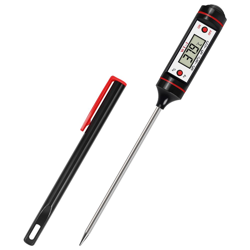Portable Digital Kitchen Thermometer BBQ Meat Water Oil Stainless Steel Probe Food Oven Temperaure Detector for Kitchen Cooking