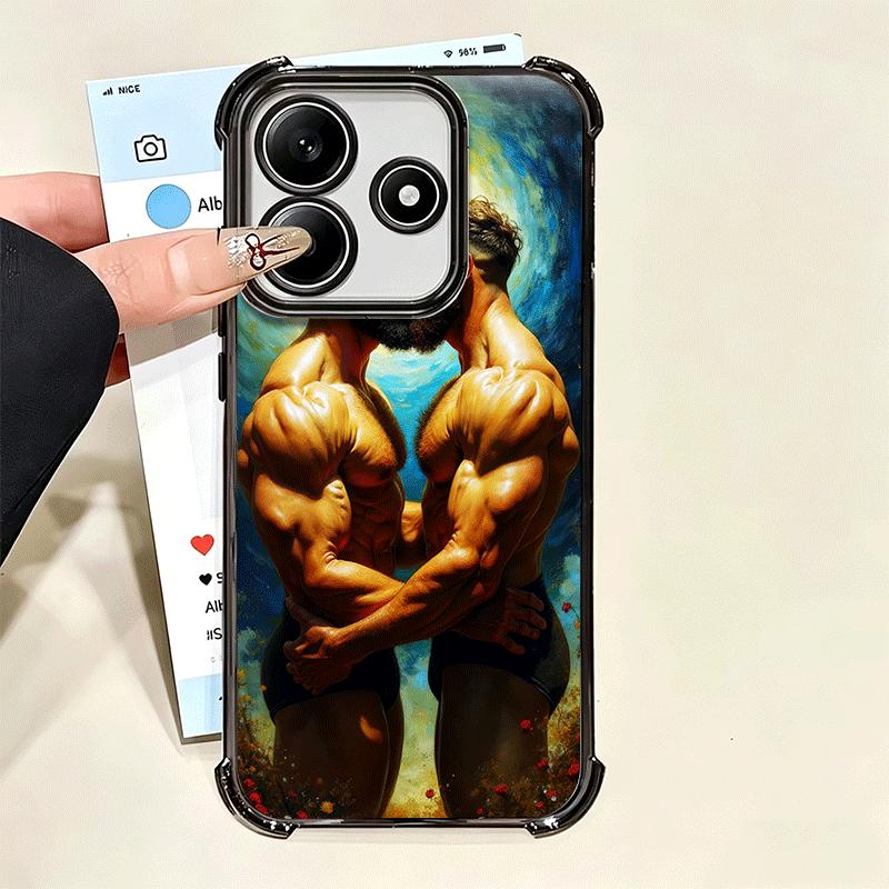 Muscle Man Gay Fitness Soft Phone Case For Xiaomi Poco X7 X8 Pro Max X6 X5 X3 F8 Ultra F7 M8 M7 M5S Redmi 15C 15A 15 14C 13C 12C