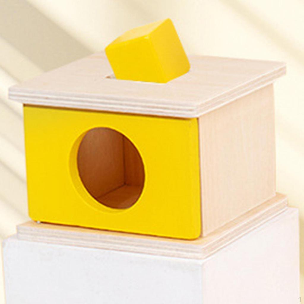 Object Permanence Box Coordination Training Fine Motor Skill Sensory Toy Wooden Block Early