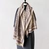 Imitation Cashmere Bow Decoration Retro Texture Printing Double-sided Warm Scarf Shawl