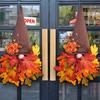 Thanksgiving Fall Gnome Wreath Pointed Hat Realistic Maple Leaves Flower Indoor Outdoor Wall Door Hanging Autumn Artificial Garland Harvest