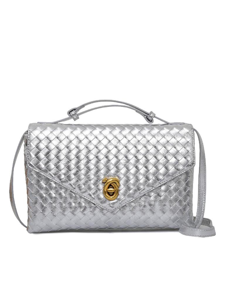 Fashion Foreign Style Small Fragrance Weaving Light Luxury Dinner Party Rhombus Shoulder Messenger Bag Handbag Women'S Bag