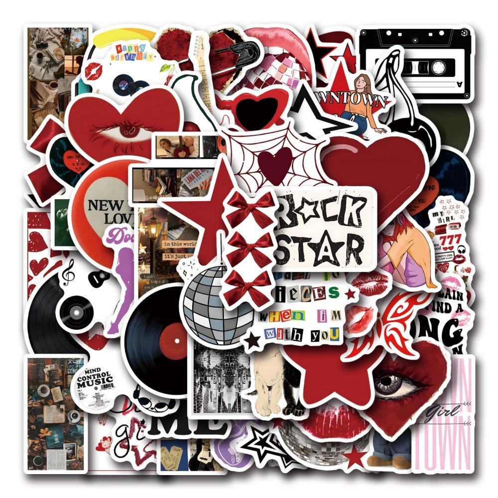 55Pcs Downtown Y2K Girls Graffiti Stickers Luggage Water Cup Stationery School Bag Laptop Refrigerator Decoration Diy Decals