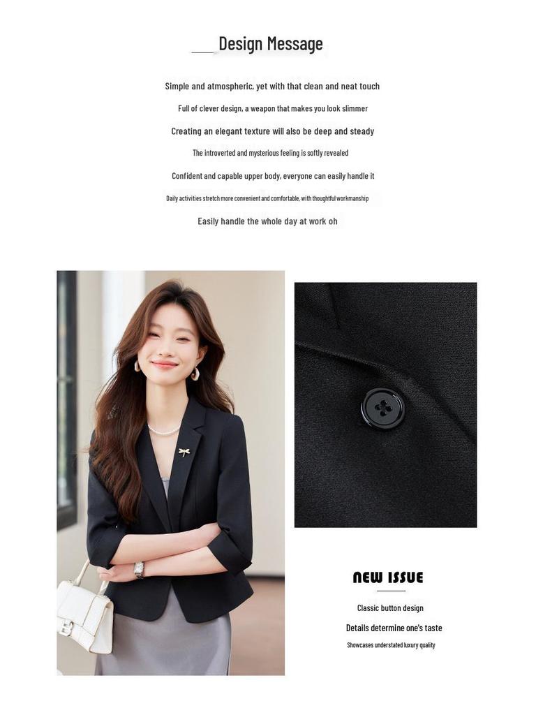 Women's Spring 2025 High-End Korean Style Blazer & Pants Set - Casual & Professional