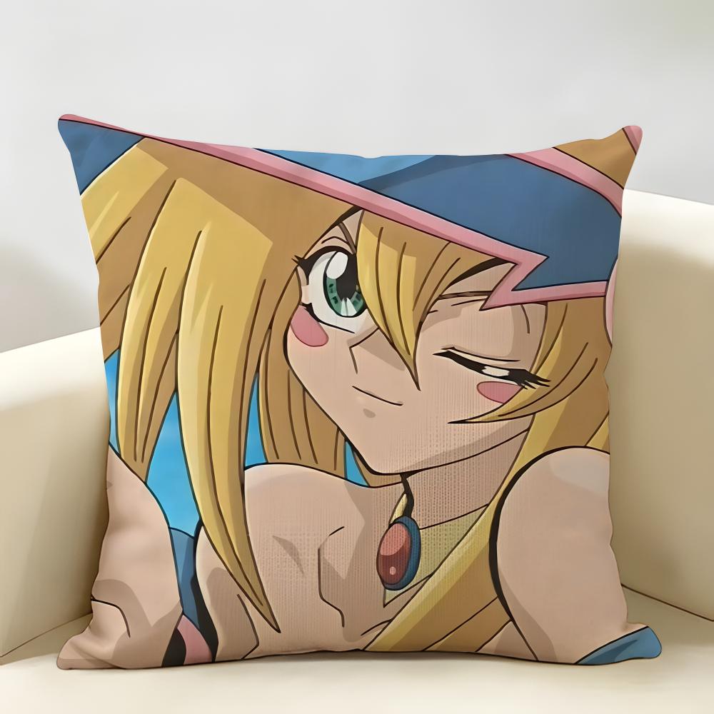 Dark MMagician Girl Cushion Cover Natural Linen Organic Fabric DoubleSided Printing Room Sofa Decor Pillow Case