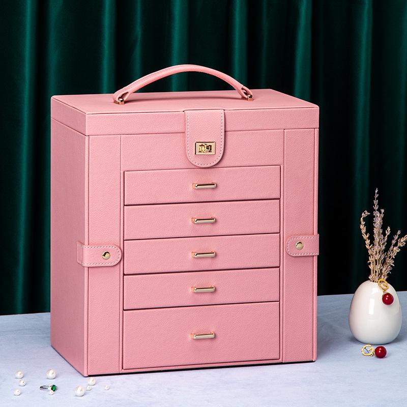 Multilayer Portable Jewelry Box for Earrings, Rings, and Necklaces