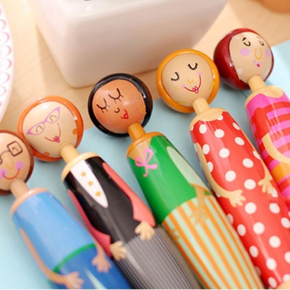 5Pcs/bag Stationery Neutral Pen Cartoon Doll Pen Cute Ballpoint Pen