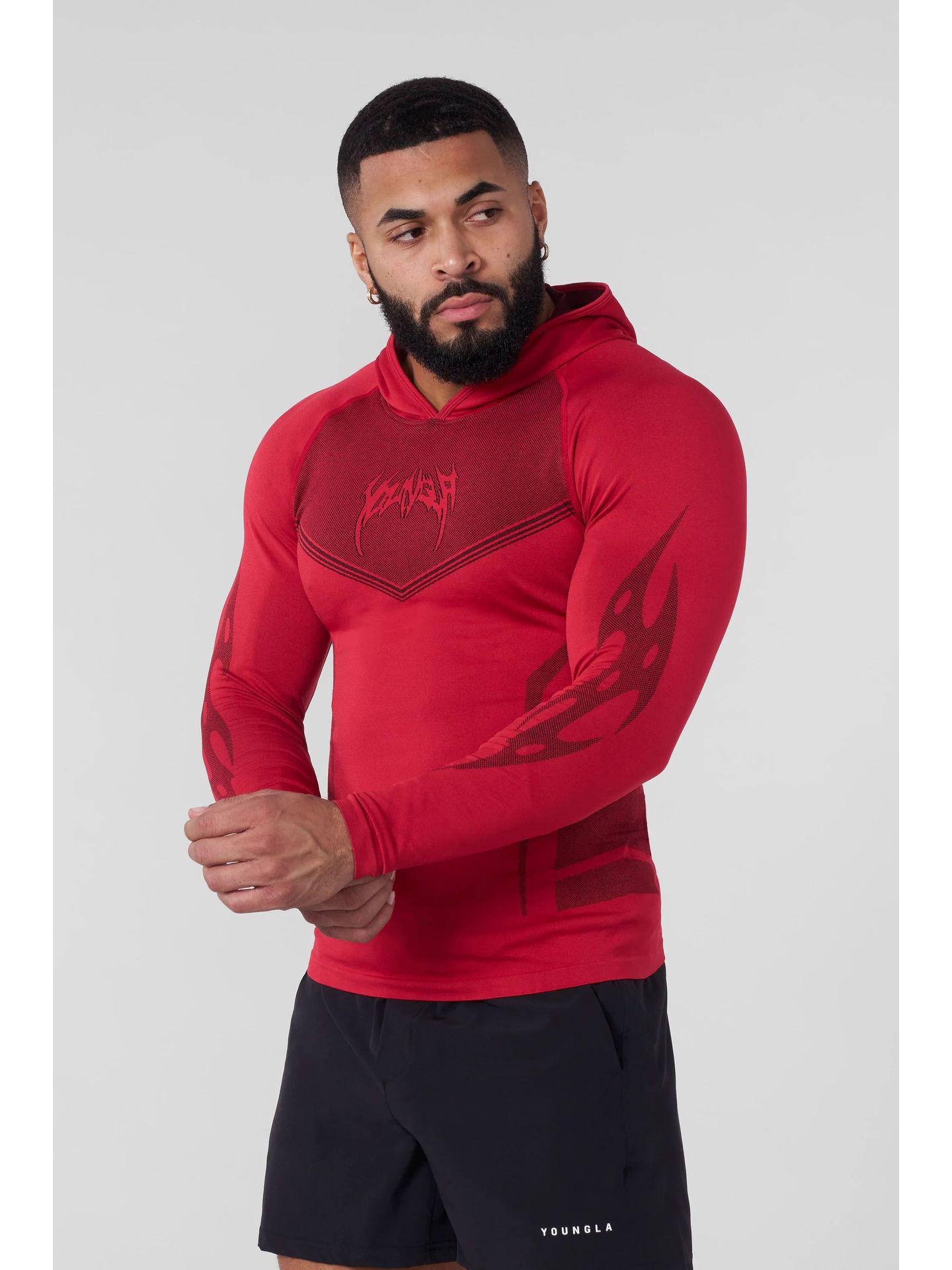 Discount Market YoungLA Warrior Stretchy Sportschool Hoodie Jogger S rood