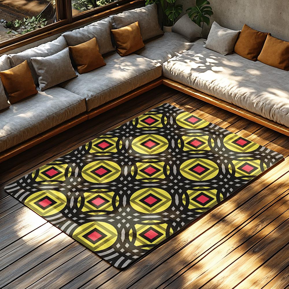Unique Carpet Pattern Area Rug Non-Slip Floor Mat Home Decor Living Room Entrance Door Mat Modern Abstract Design Indoor Outdoor