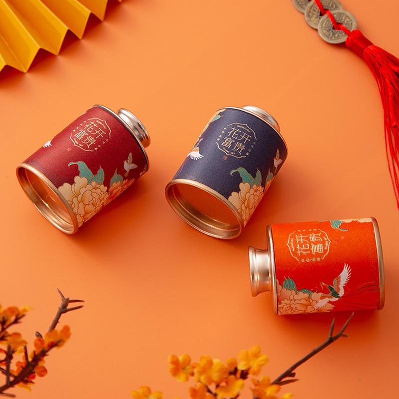 Mini Empty Tea Tin Can Household Green Black Tea Sealed Jar Portable Home Exquisite Small Tea Paper Packaging Cans