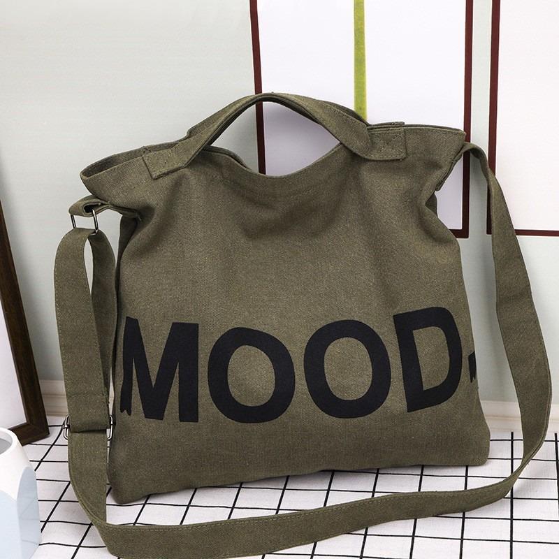 Canvas Bag Women's Shoulder Messenger Bag Cloth Bag College Students Class Literature and Art Simple Large Capacity