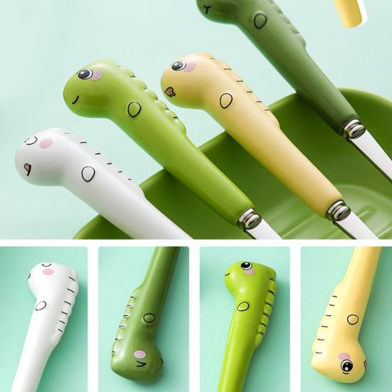 Scratch Resistant Anti-rust Toddler Utensil Stainless Steel Cartoon Dinosaur Children Fork Spoon