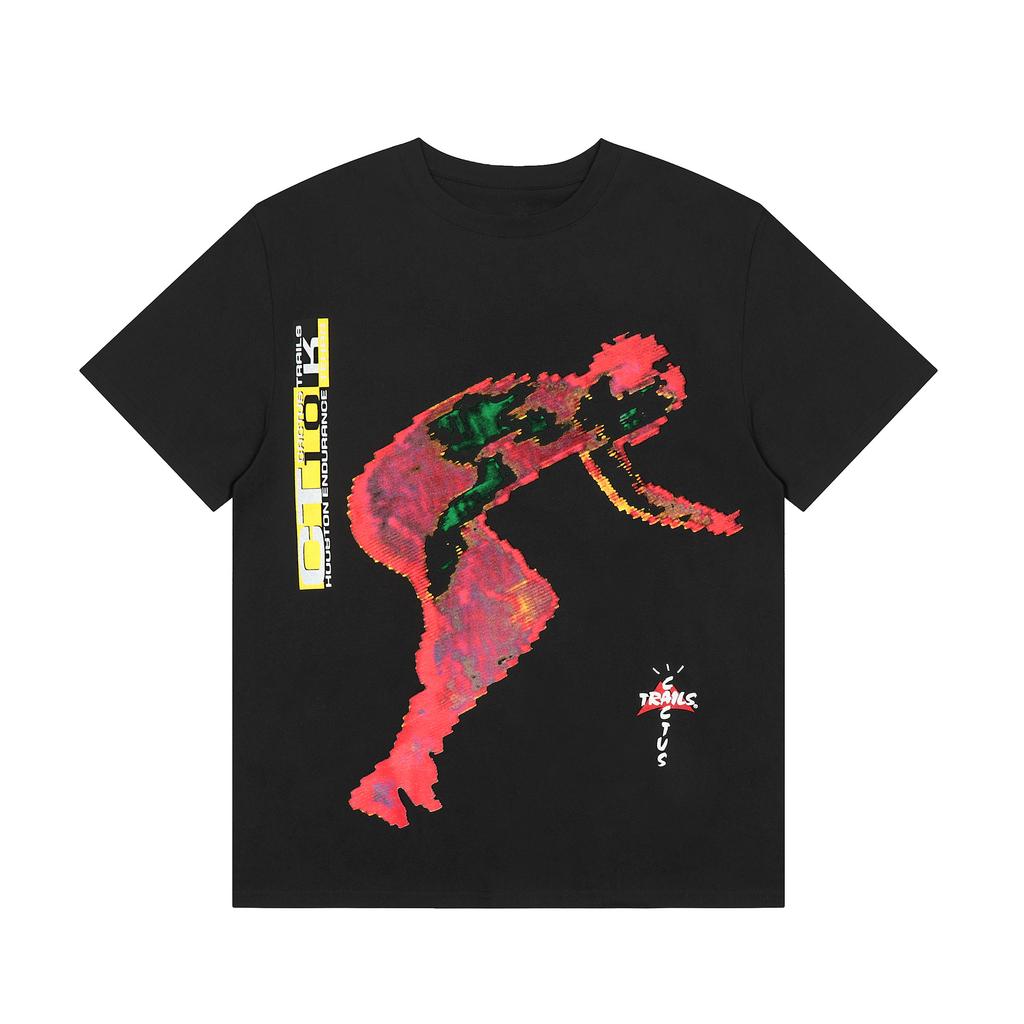24S grenzüberschreitende Trendmarke Travis Scott Utopia Joint-Album geometrisches Graffiti kurzärmeliges T-Shirt Herren und Damen halblang