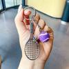 Tennis Metal Delightful Racket Keychain Fashionable Gift For Holidays Festivities And