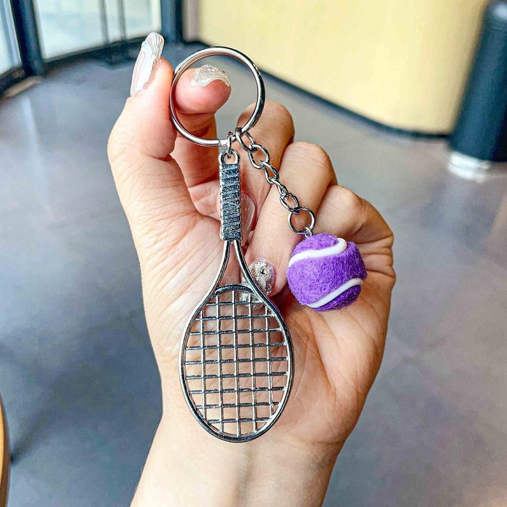 Tennis Metal Delightful Racket Keychain Fashionable Gift For Holidays Festivities And