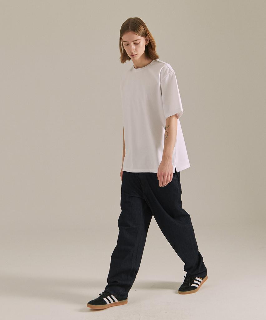 BASIC HOUSE Uni Cool Ponte Short Sleeve T-Shirt White Lyts3103 (Type A)