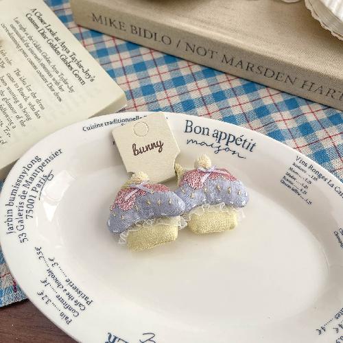 Wool Felt Cartoon Bread Slices Biscuits BB Clip Cute Bangs Side Clip Hairpin Funny Hair Clip Children's Hair Accessories