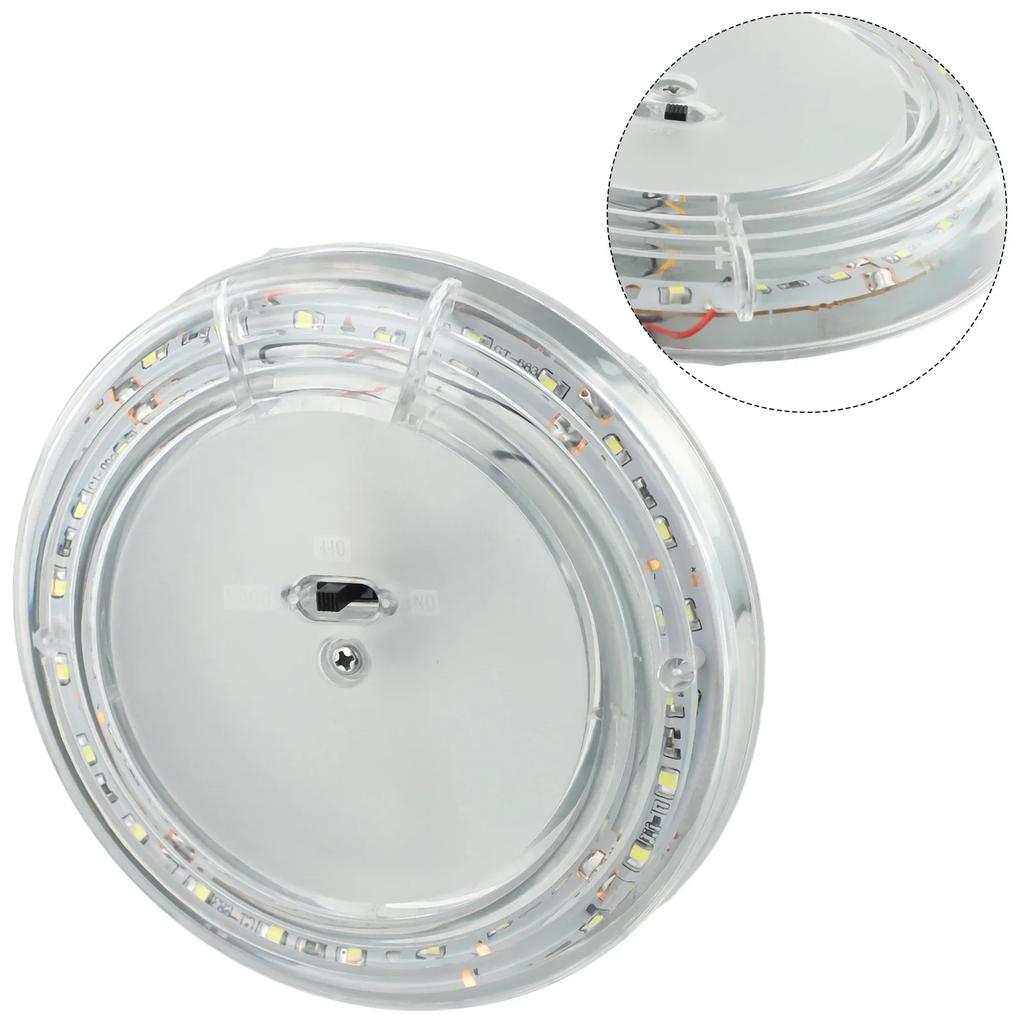 Plastic Dome White Lamp Camper Van Caravan Dome White Lamp Roof Ceiling Interior Light 24LED White Light Reading Light