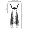 Punk Goat Horn Hairband for Halloween Party Gathering with Flower and Tulle Adult Women Roleplaying Game Accessories
