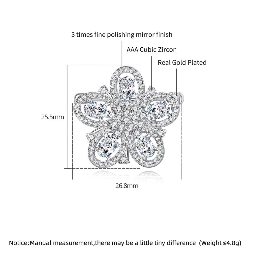 Luxury Exquisite Petal Bridal Breastpin Wedding Clothes Jewelry Women Fashion Bling Noble Zircon Flower Design Lapel Pins Brooch