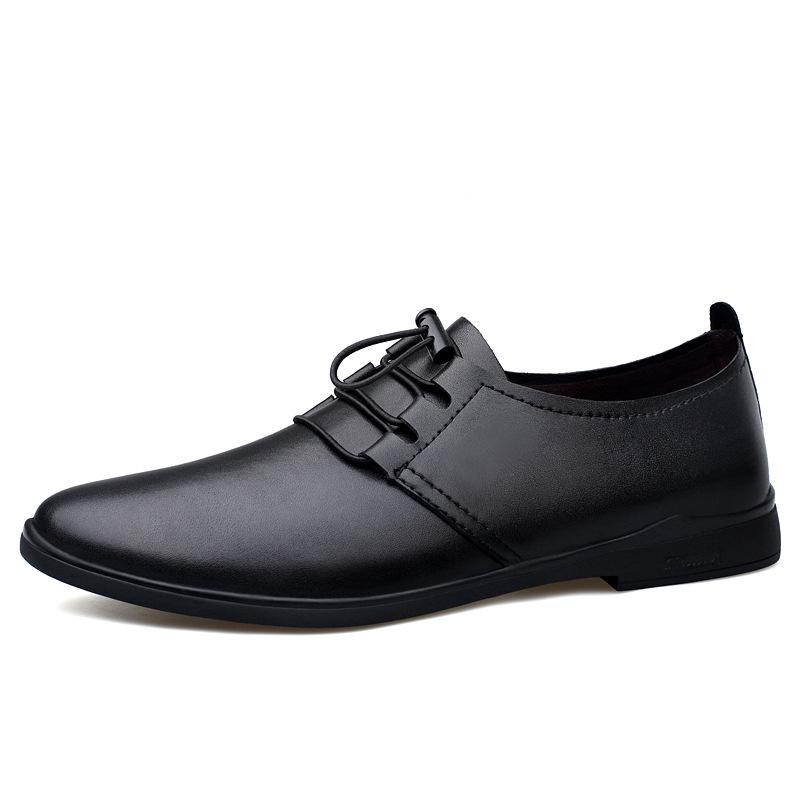 Men s Low-Top Casual Leather Shoes - Spring/Winter Lace-Up Business Formal with Velvet Lining 40