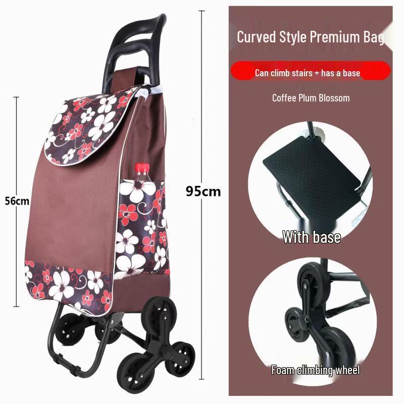 Heavy-Duty Foldable Stair-Climbing Shopping Cart