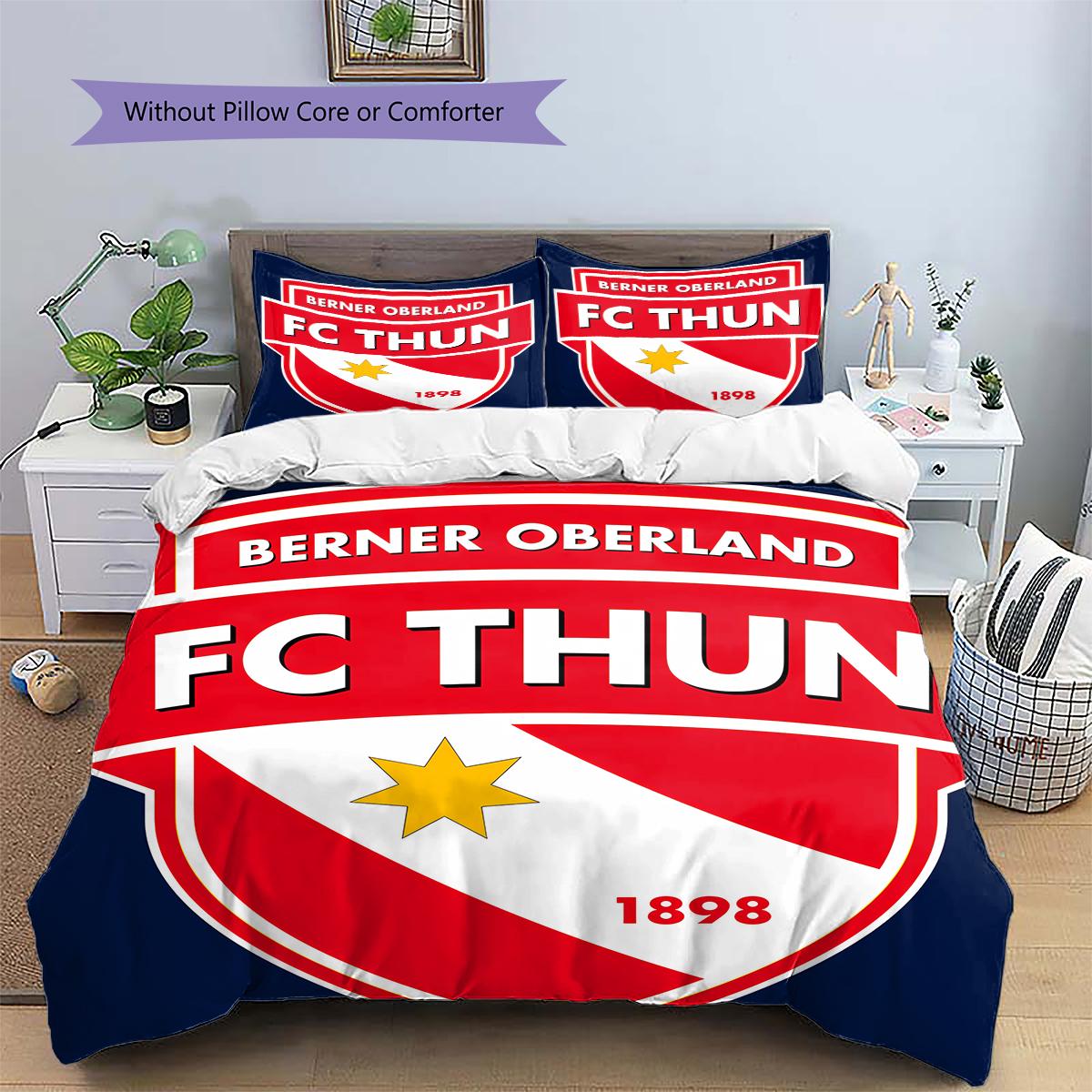 

Thun Football Club LogoPattern Bedding,Quilt Set Quilt Cover Pillowcase Home Birthday Gift (1 * duvet cover + 2 * pillowcase, without core) 135x200cm