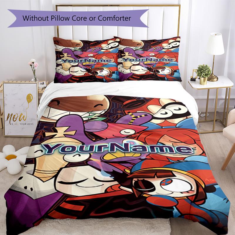 Circo Digitale Personalizza il tuo nome Set Biancheria da Letto Copripiumino Traspirante con Federe Decorazione per la Casa Regalo di Compleanno