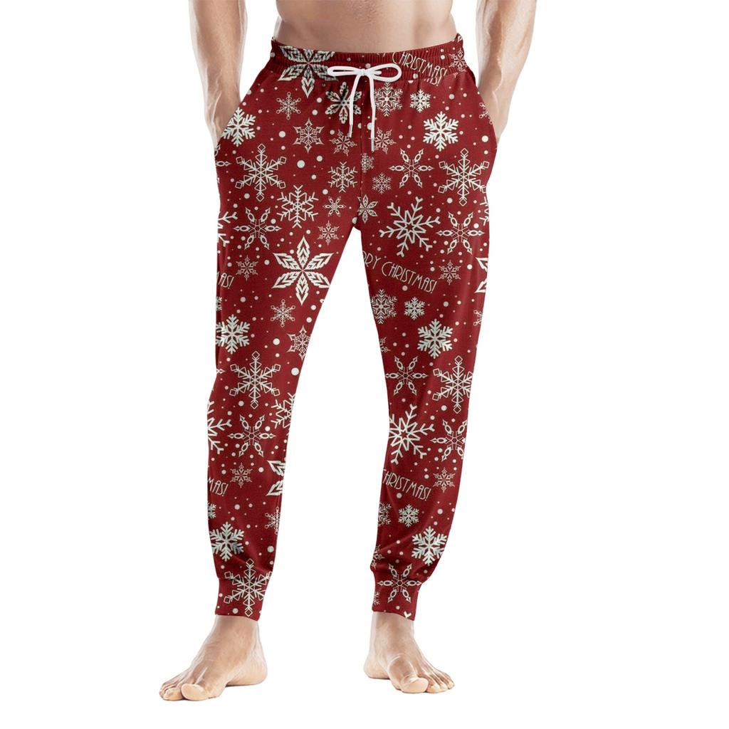 Men's Drawstring Pocket Casual Pants, Checkered Striped Printed Pocket Casual Pants, Home Sleeping Pants