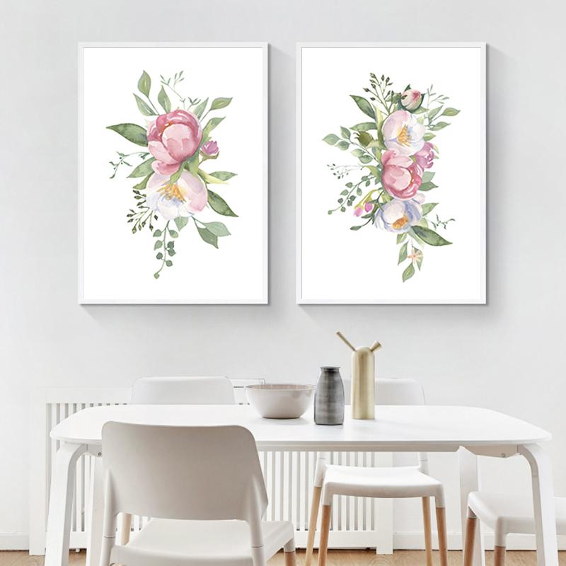 

Розовые цветочные настенные рисунки картина холст живопись растительные плакаты и принты пышные цветы для детской комнаты домашний настенный декор HD2962